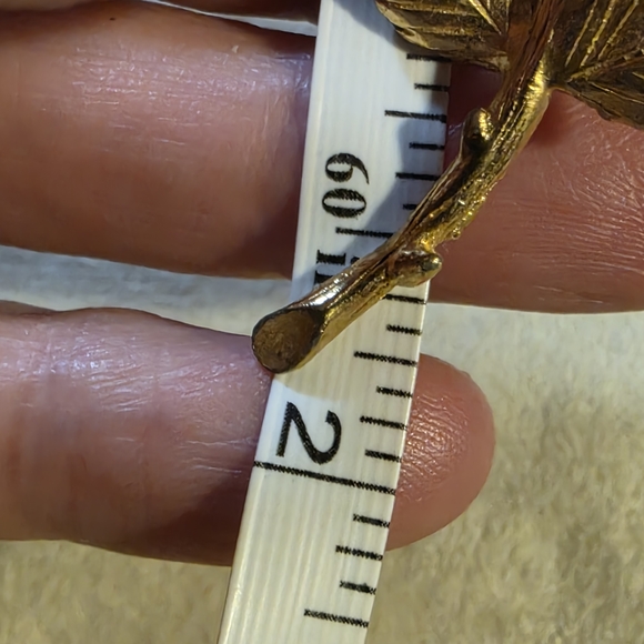 Vintage Bernard Meldahl Gold Plated Over Sterling Silver Gold Rose Brooch - Picture 6 of 6